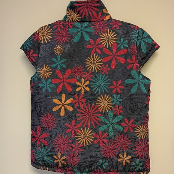 Vintage Ladies Floral Zip-Up Vest - Picture 7 of 10